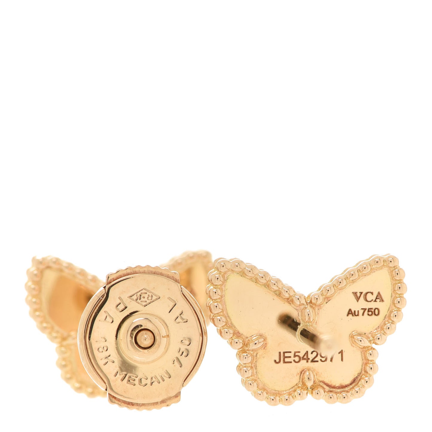 18K Yellow Gold Mother of Pearl Sweet Alhambra Butterfly Earrings