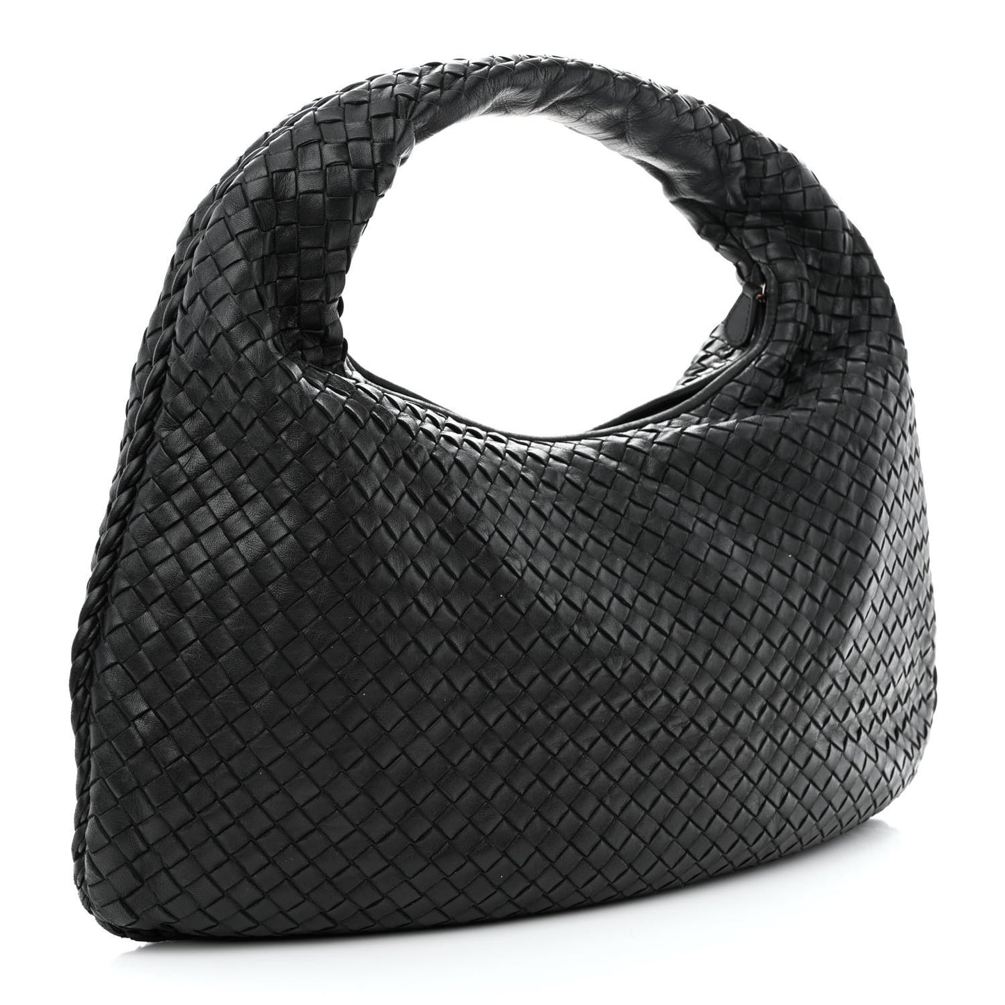 Nappa Intrecciato Large Veneta Hobo Black