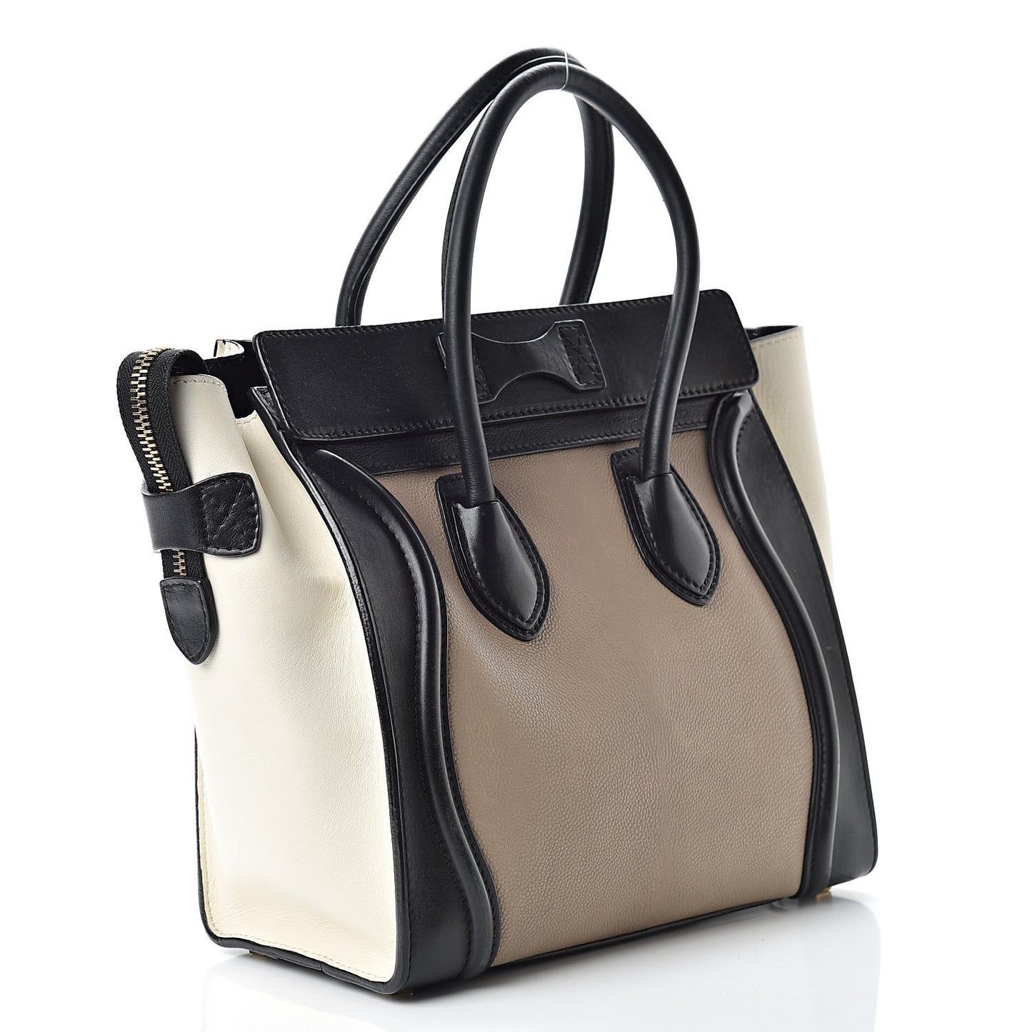 Smooth Calfskin Micro Tri-Color Luggage Black