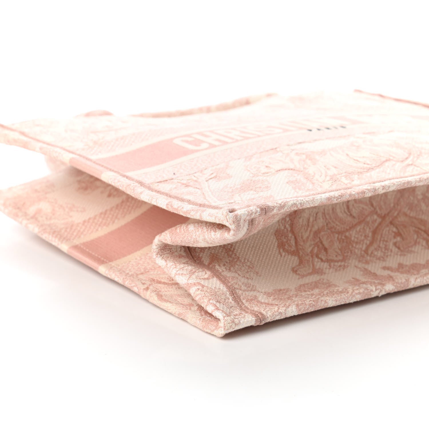 Christian Dior Canvas Embroidered Medium Dioriviera Toile De Jouy Book Tote Rose 6 of 10
