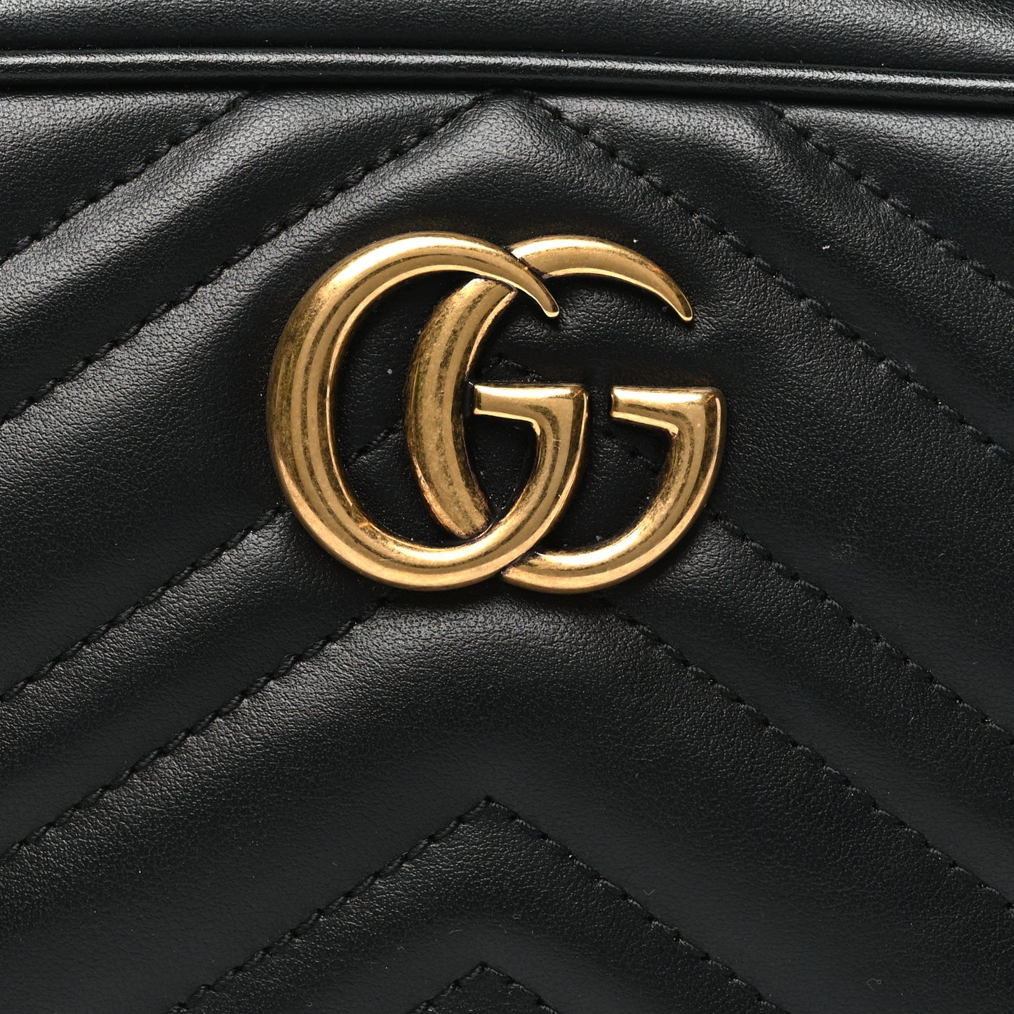 Calfskin Matelasse Mini GG Marmont Chain Shoulder Bag Black