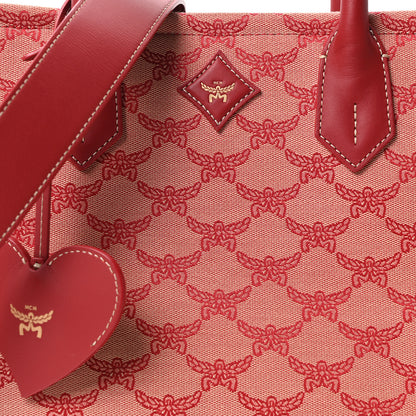 MCM Lauretos Nappa Medium Himmel Shopper Tote Red 7 of 9