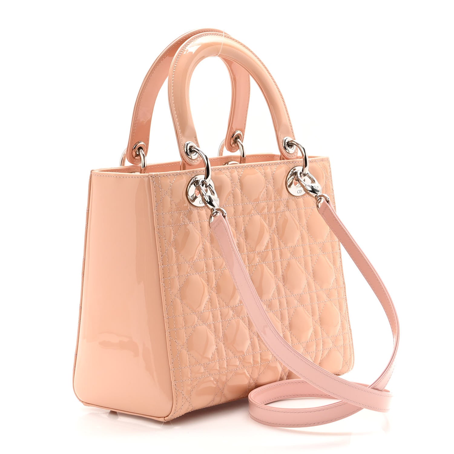 Christian Dior Patent Cannage Medium Lady Dior Pink 3 of 8