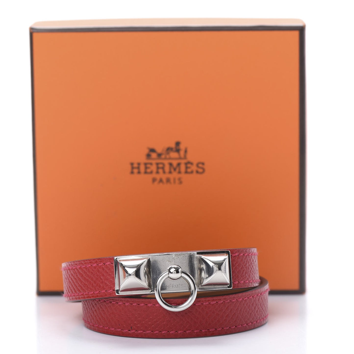Epsom Rivale Double Tour Bracelet M Rouge Casaque