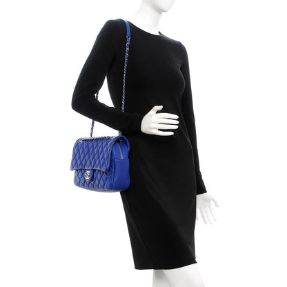 Chanel Caviar Quilted Jumbo Easy Flap Blue 2 of 9