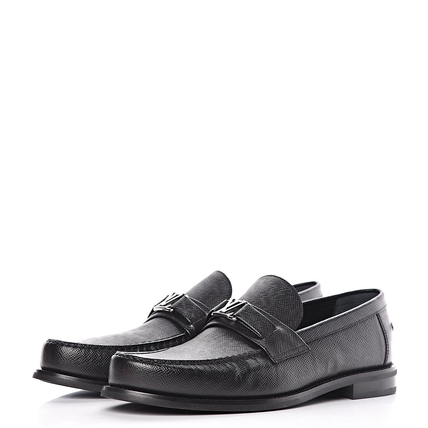 Louis Vuitton Calfskin Mens Montaigne Loafers 9.5 Black 3 of 8