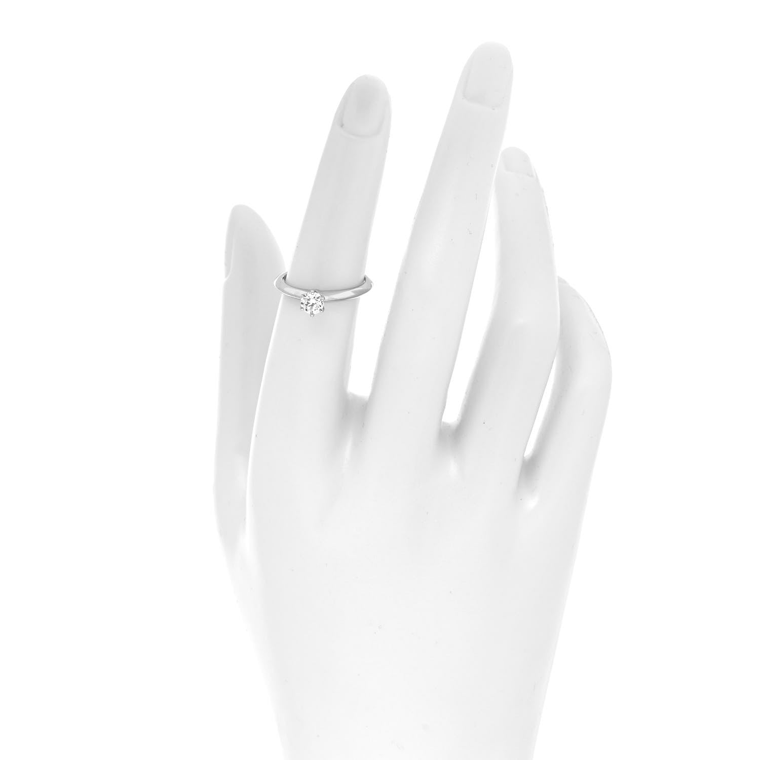 Tiffany Platinum Diamond .34ct Solitaire Engagement Ring 50 5.5 2 of 5