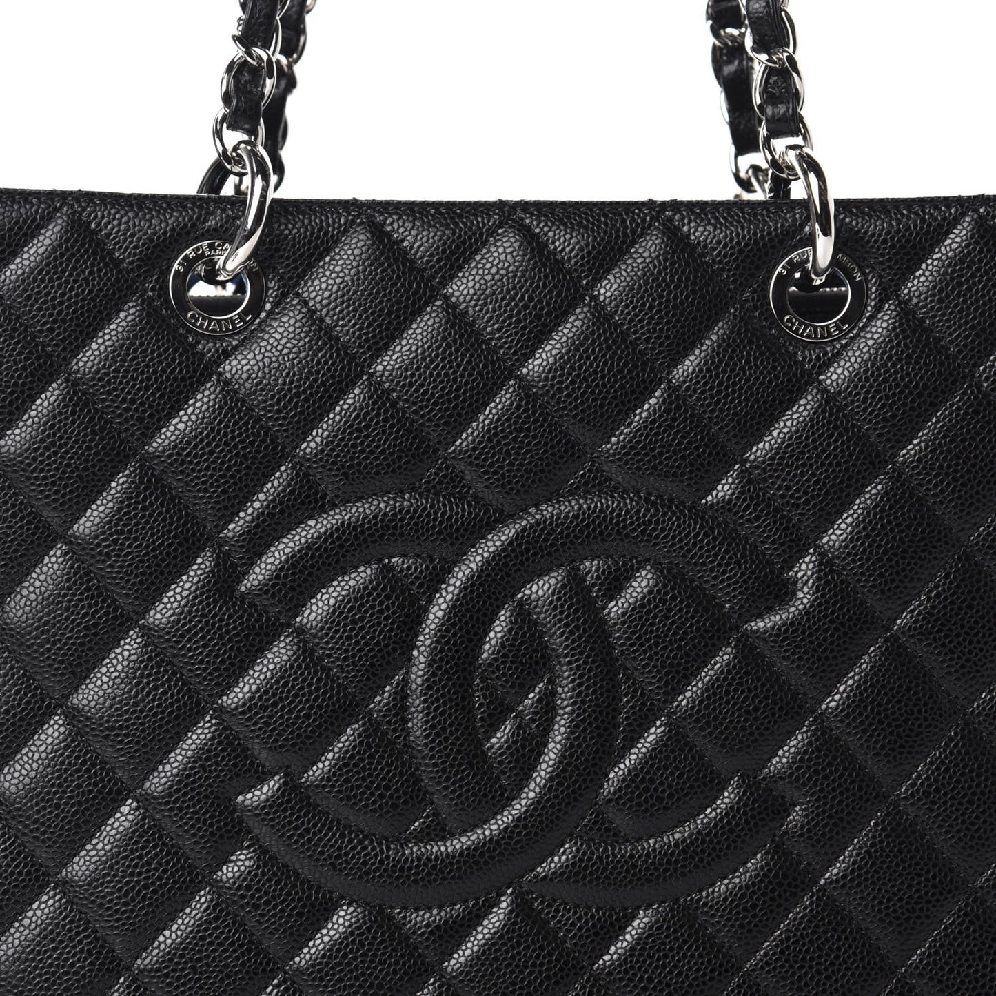 Caviar Quilted Grand Shopping Tote GST Black
