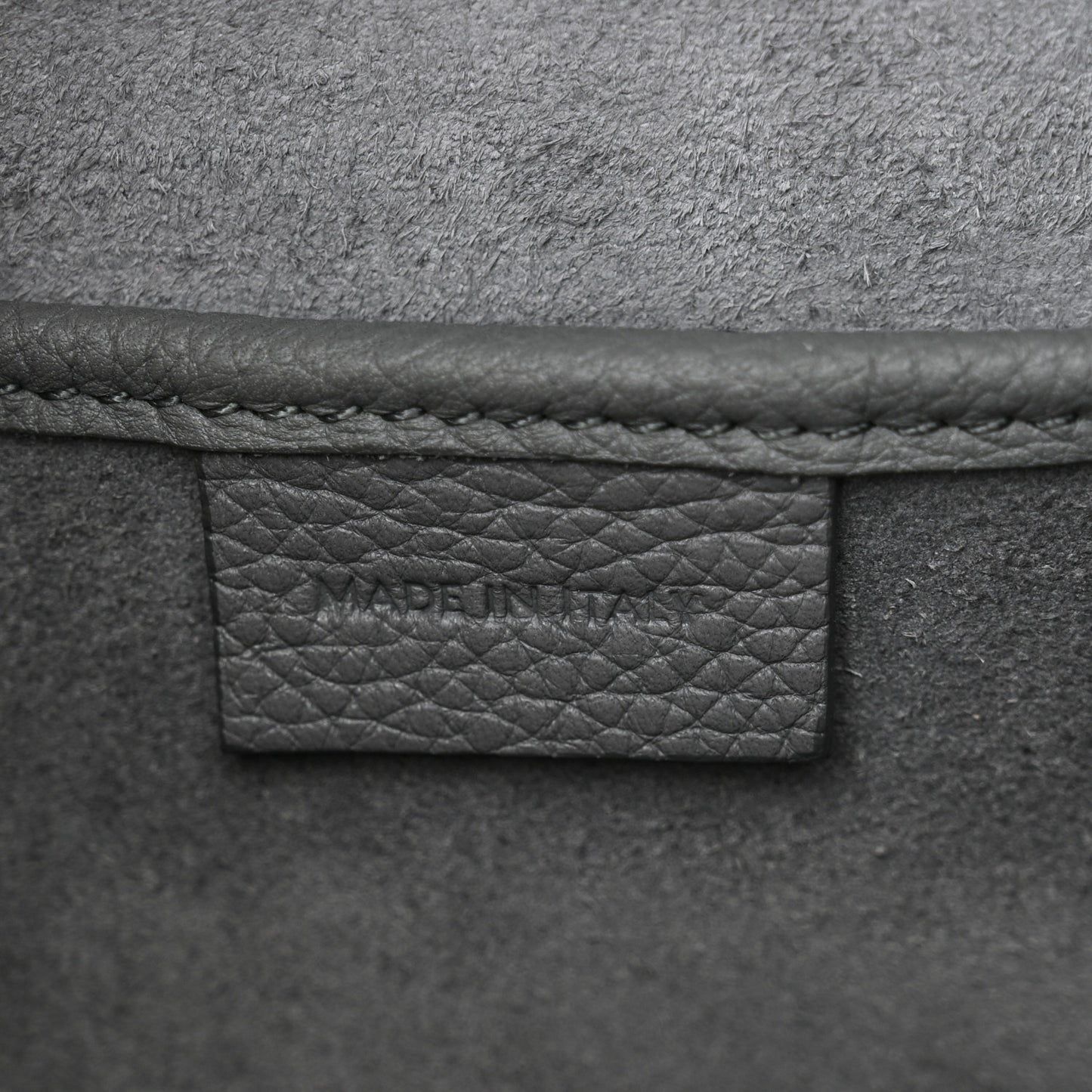 Baby Drummed Calfskin Nano Luggage Kohl