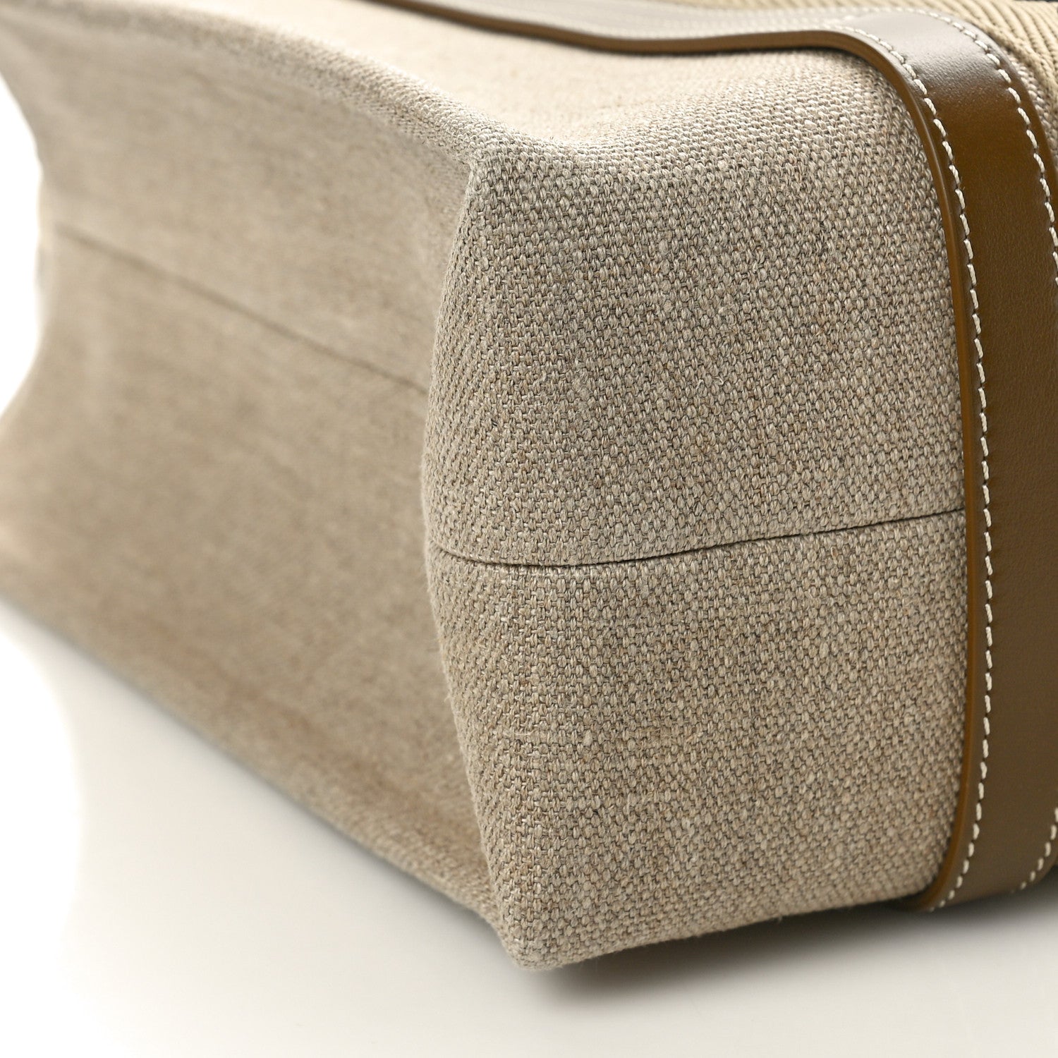 Chloe Linen Calfskin Medium Woody Ribbon Tote Bronze Brown 8 of 9