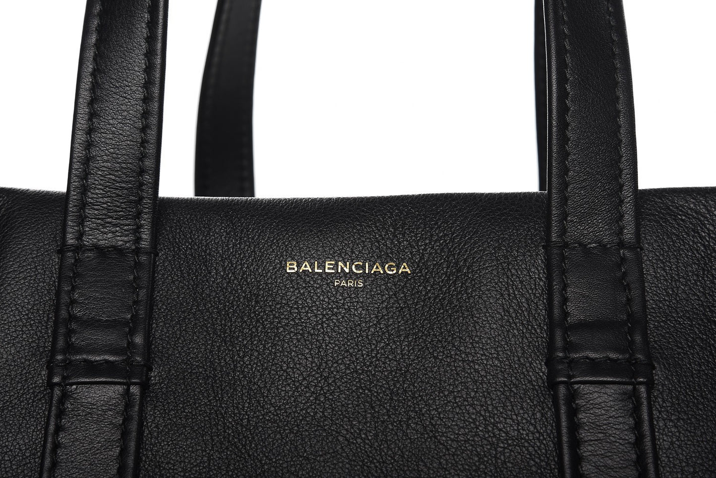 Calfskin Large Laundry Cabas Tote Black