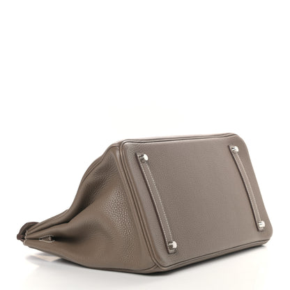 Hermes Taurillon Clemence Birkin 35 Etoupe 4 of 17