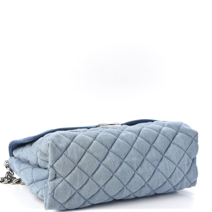 Stella McCartney Eco Denim Quilted Large Beckett Shoulder Bag Blue 3 of 8