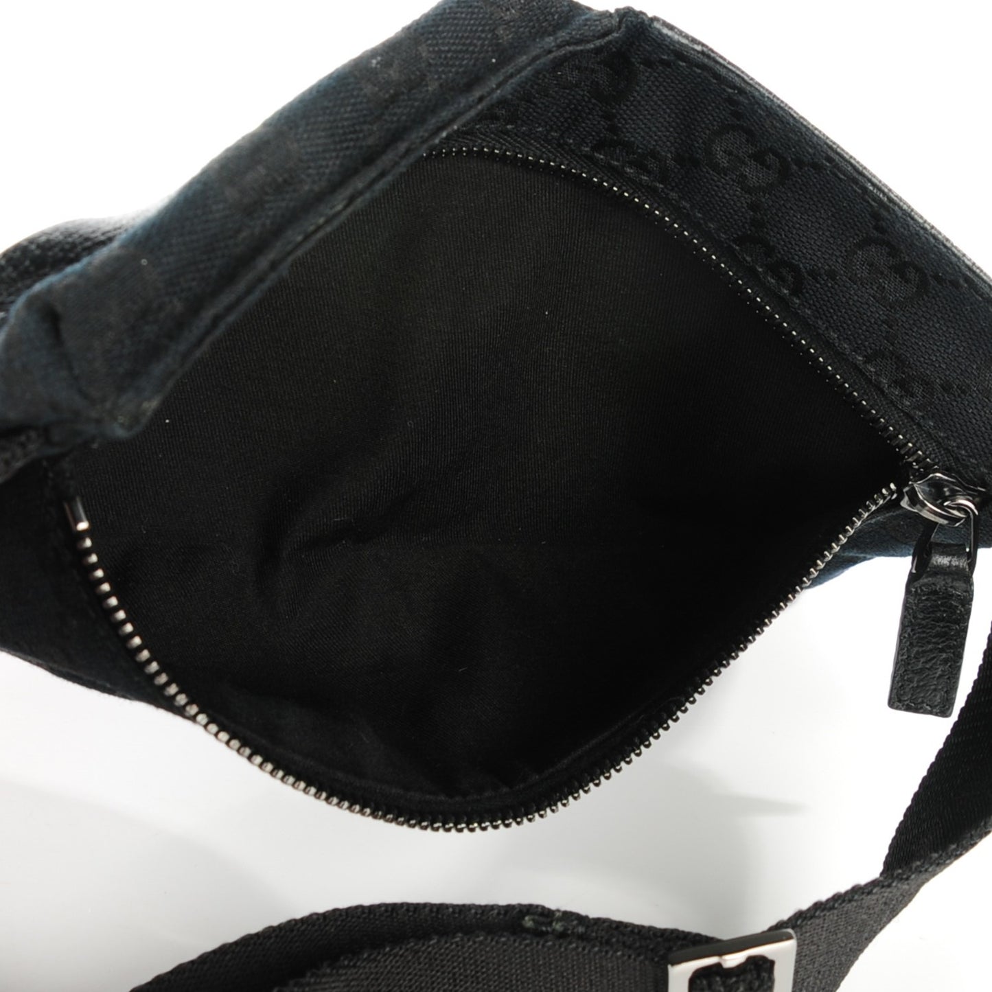GG Monogram Double Pocket Belt Bag Black