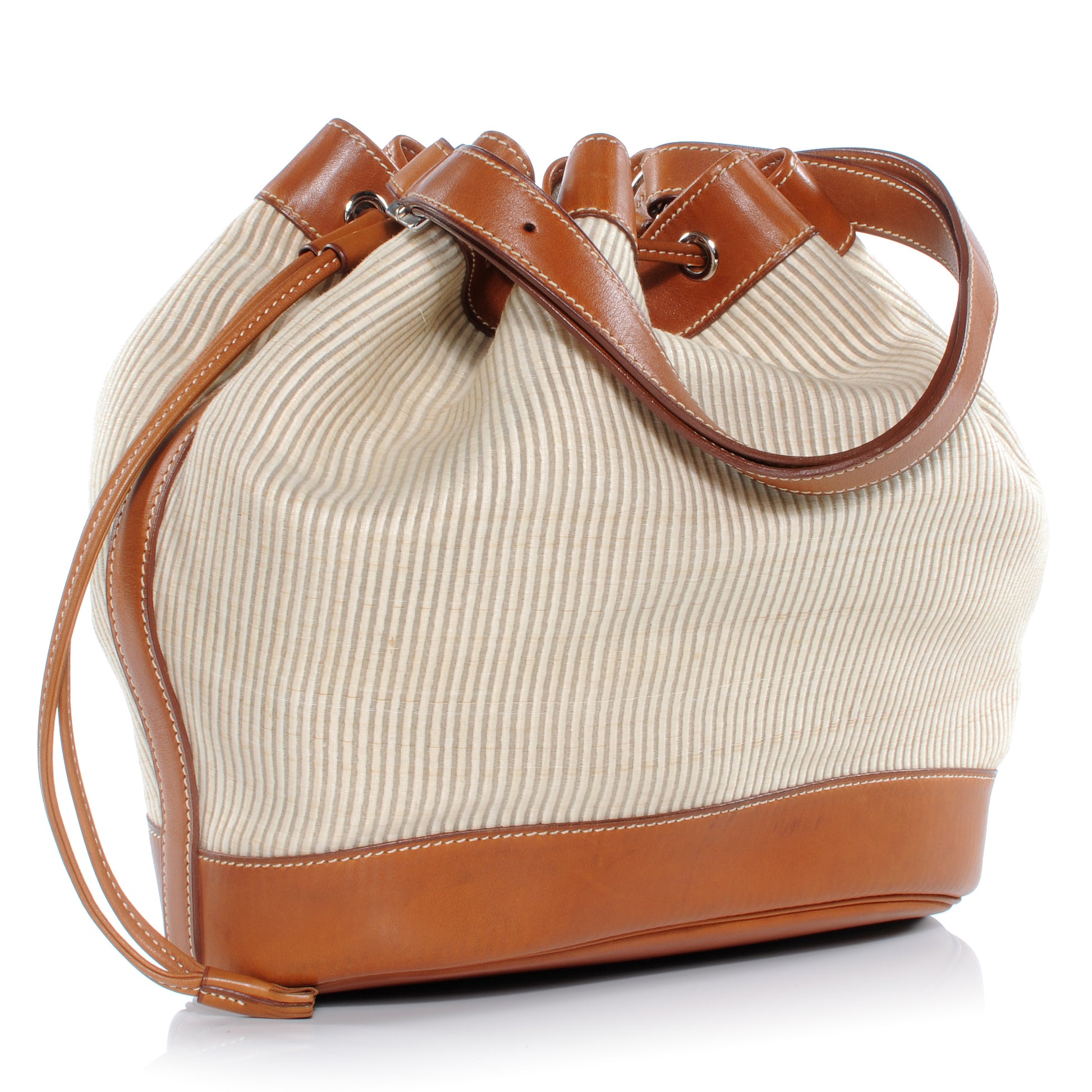 Hermes Crinoline and Natural Barenia Market Bag 3 of 7