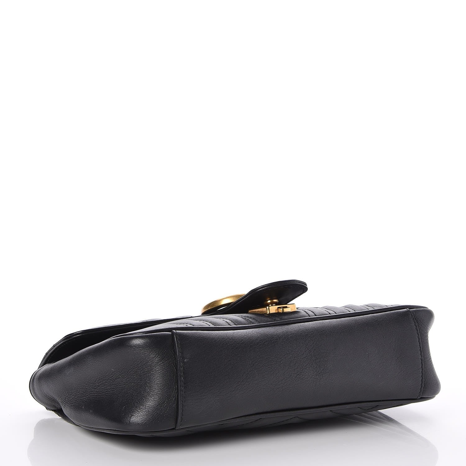 Gucci Calfskin Matelasse Small GG Marmont Shoulder Bag Black 4 of 7
