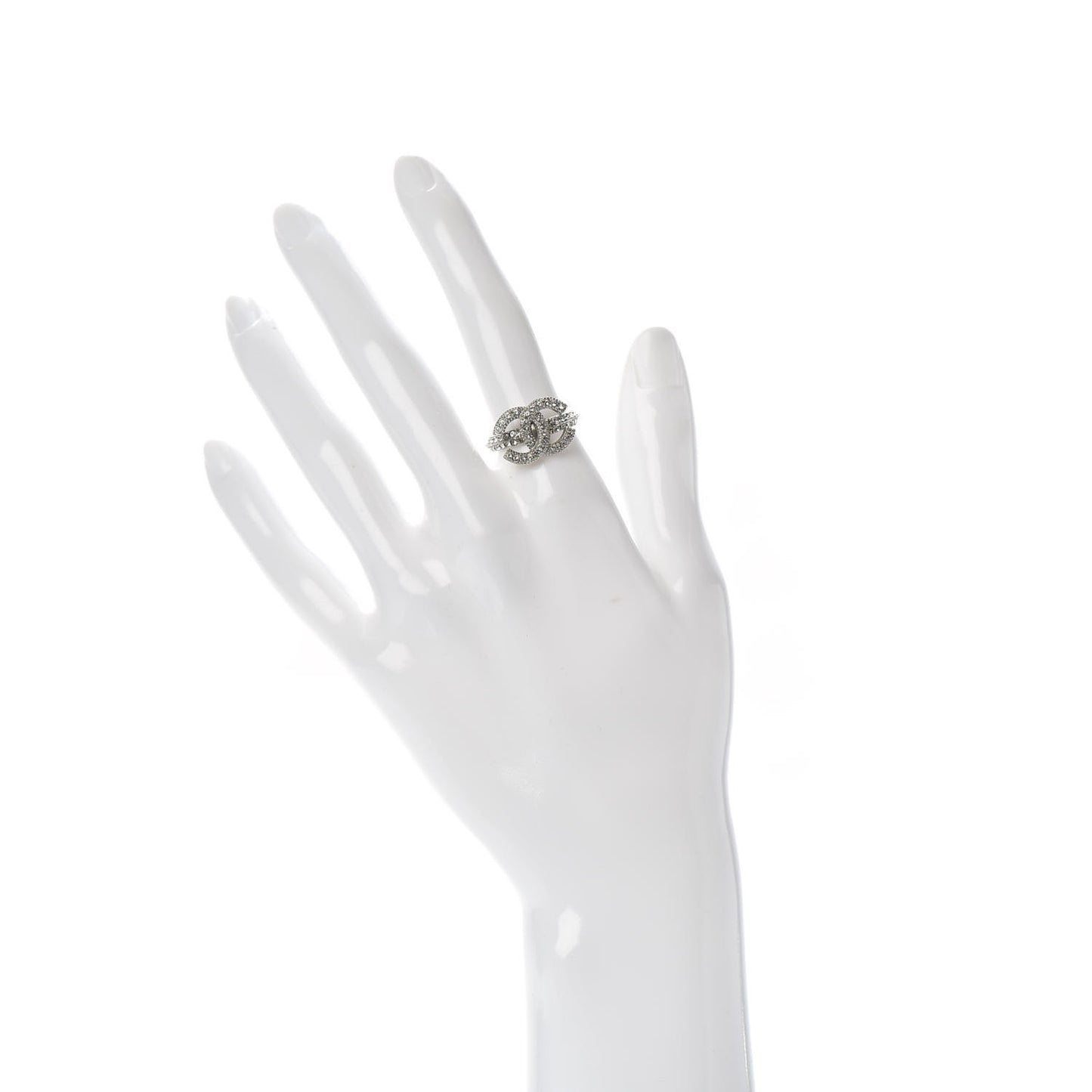 Crystal CC Ring 50 6.5 Silver