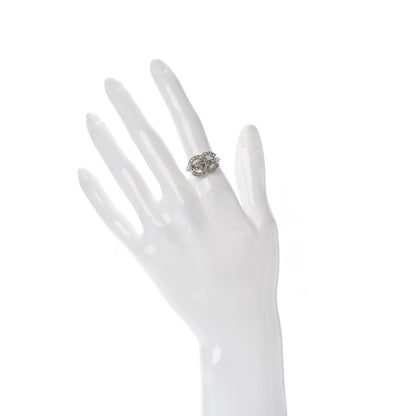 Chanel Crystal CC Ring 50 6.5 Silver 2 of 6