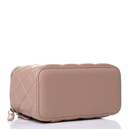 Chanel Lambskin Quilted Small Top Handle Vanity Case With Chain Beige 4 of 13