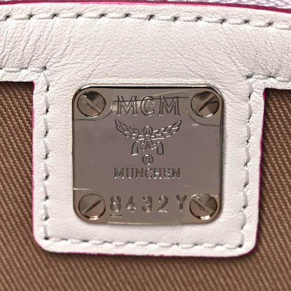 MCM Calfskin Visetos Monogram Medium Millie Color Block Crossbody Bag White Mood 5 of 7