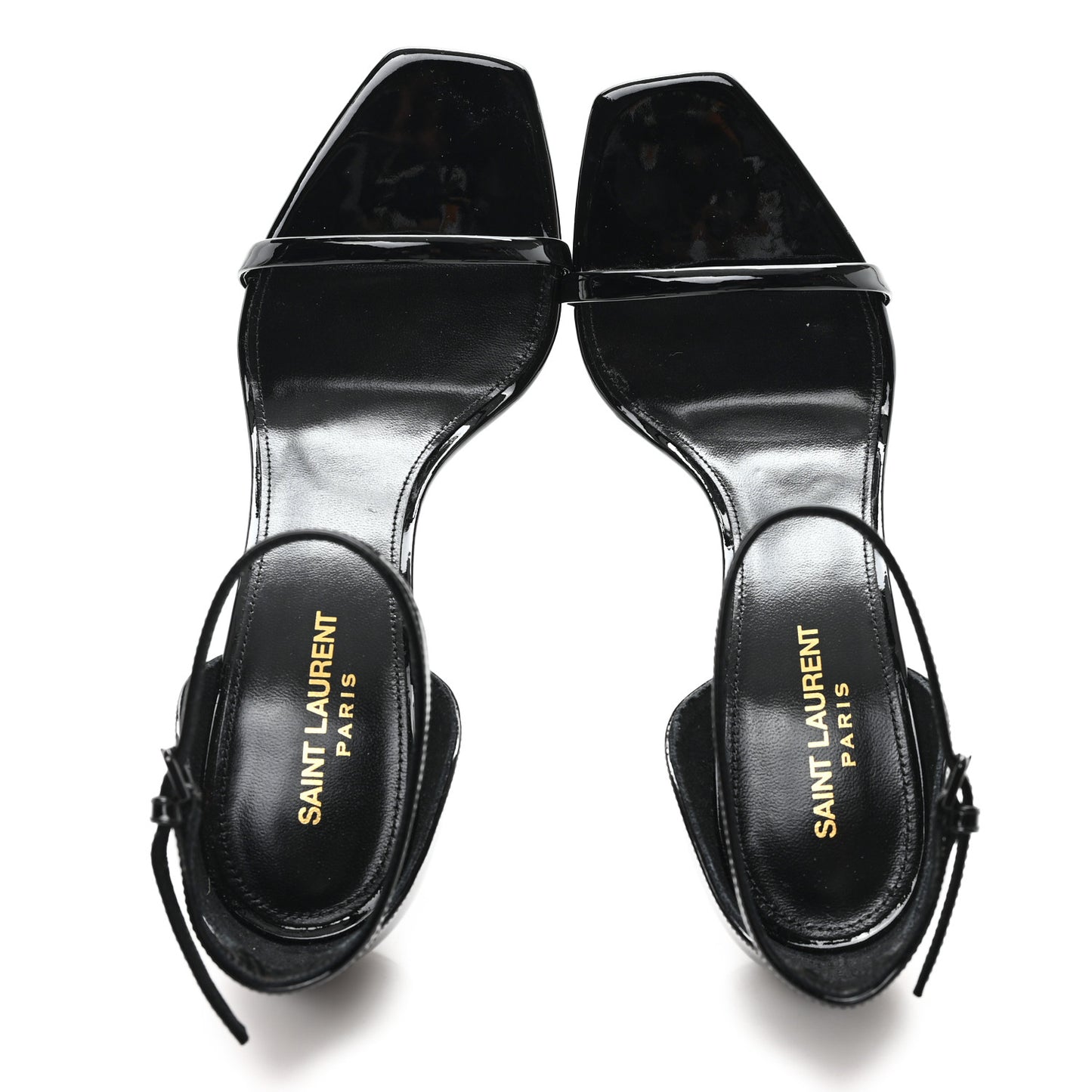 Patent Calfskin Opyum 85 Sandals 39.5 Black