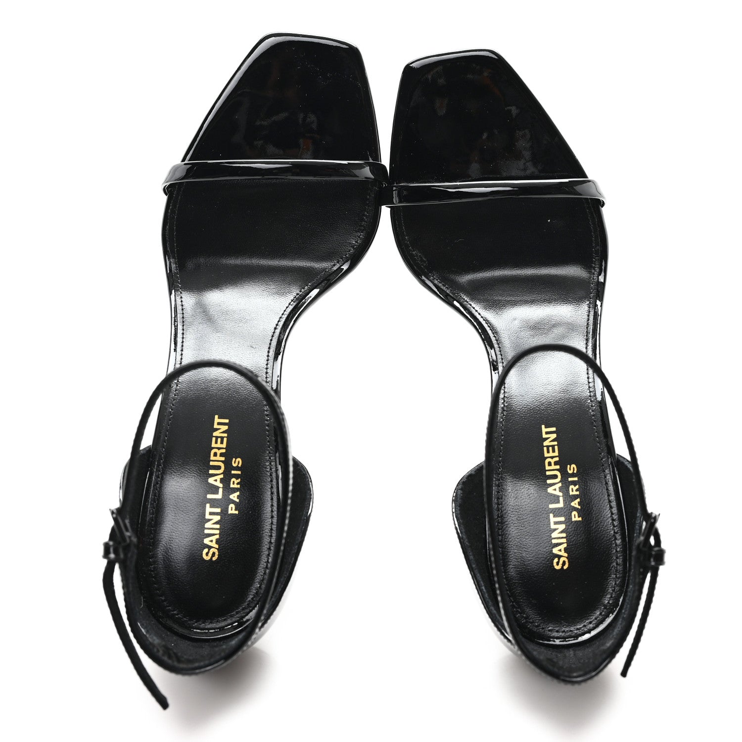 Saint Laurent Patent Calfskin Opyum 85 Sandals 39.5 Black 2 of 10