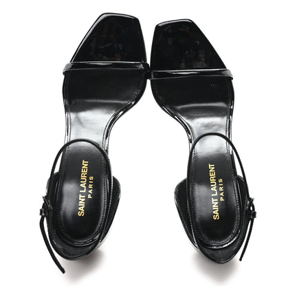 Saint Laurent Patent Calfskin Opyum 85 Sandals 39.5 Black 2 of 10