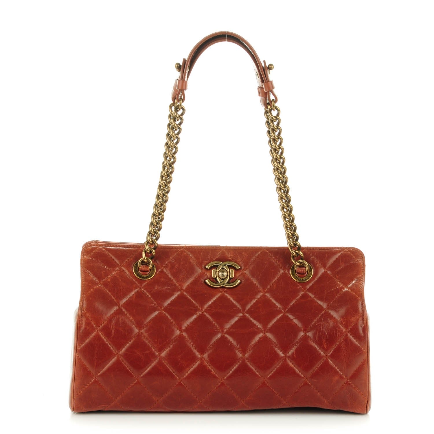 Chanel Calfskin Quilted Small Perfect Edge Tote Camel 1 of 8
