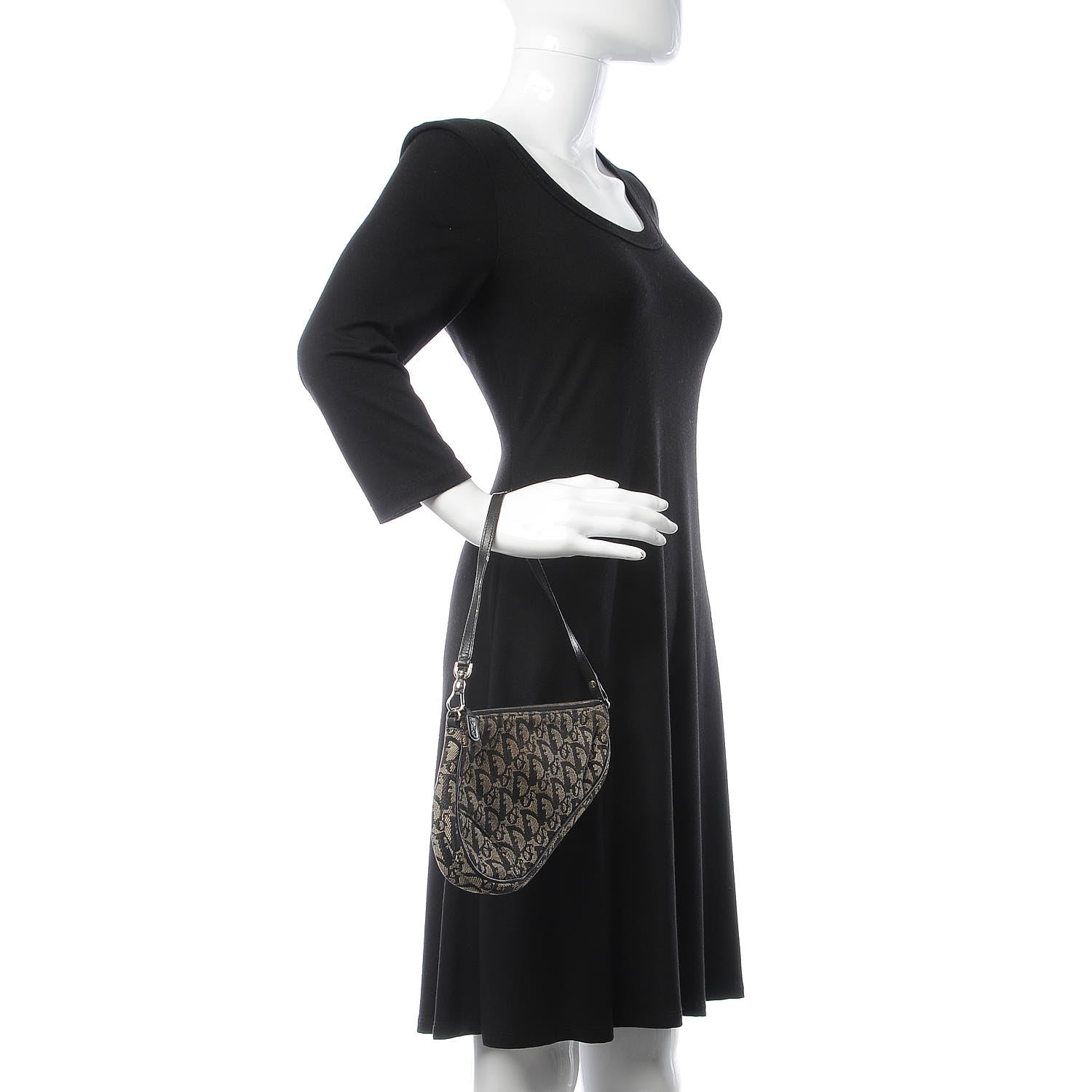 Christian Dior Monogram Mini Saddle Pochette Black 2 of 11