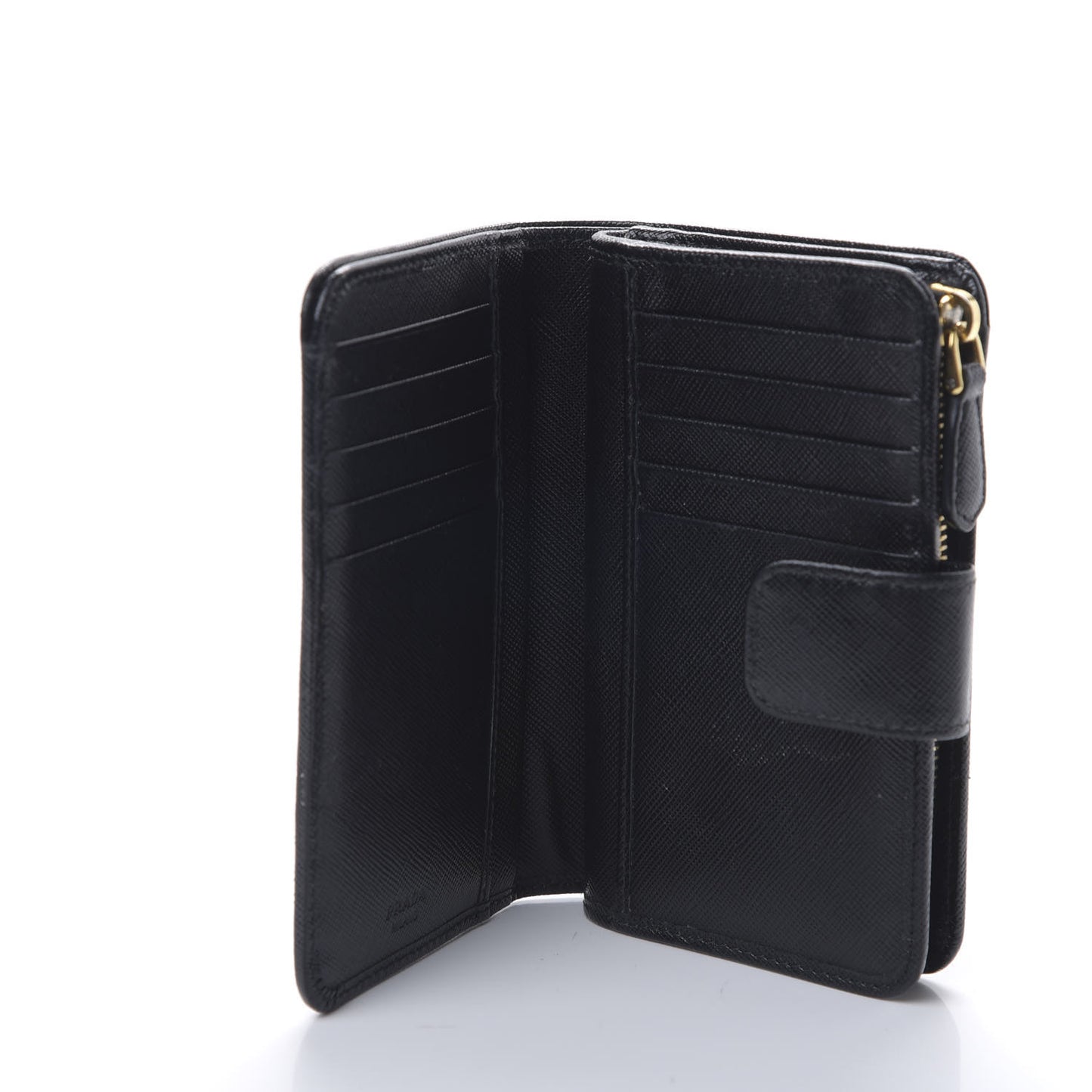 Saffiano Metal Compact Wallet Black