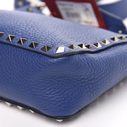 Valentino Garavani Pebbled Calfskin Mini Rockstud Flip-Lock Messenger Bag Blu Delft 8 of 8