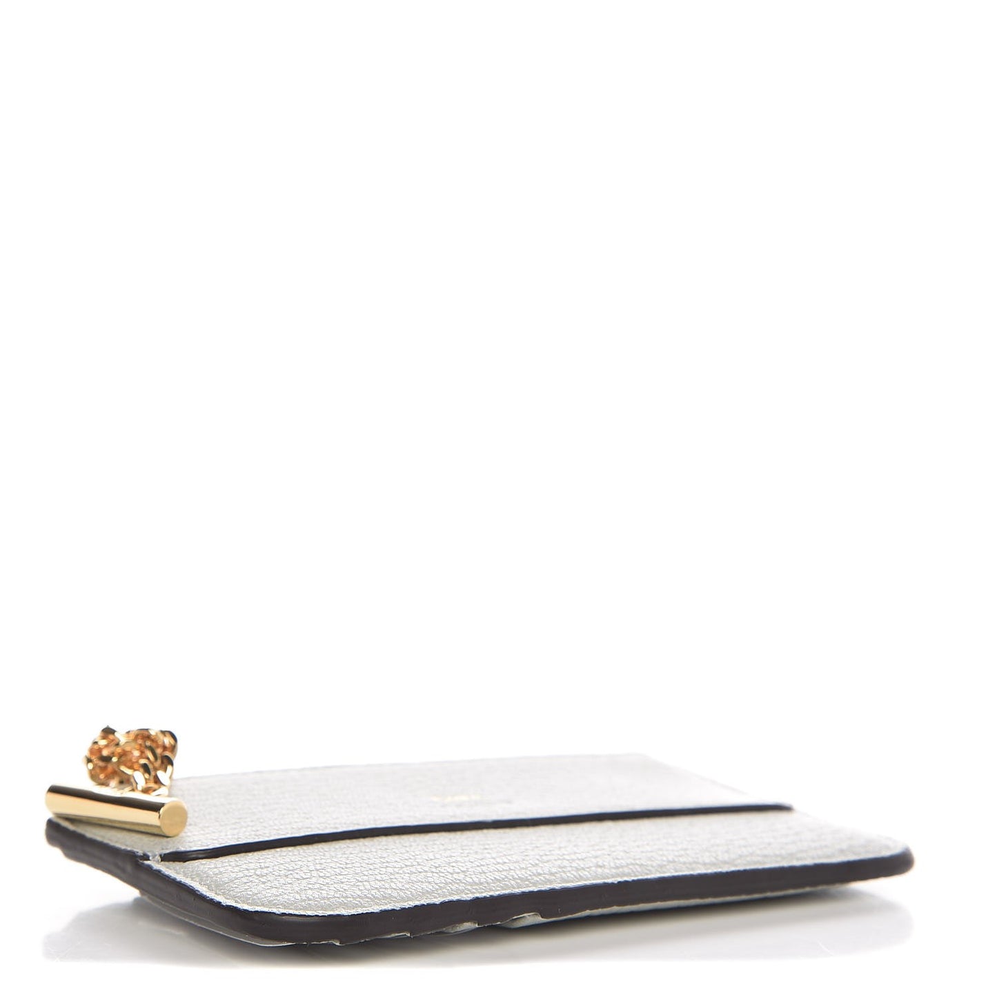 Grained Calfskin Drew Card Holder Airy Grey