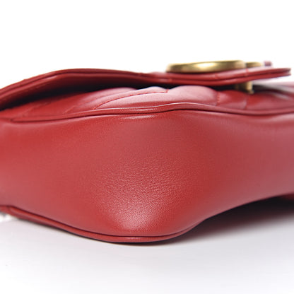 Gucci Calfskin Matelasse Super Mini GG Marmont Shoulder Bag Hibiscus Red 8 of 12