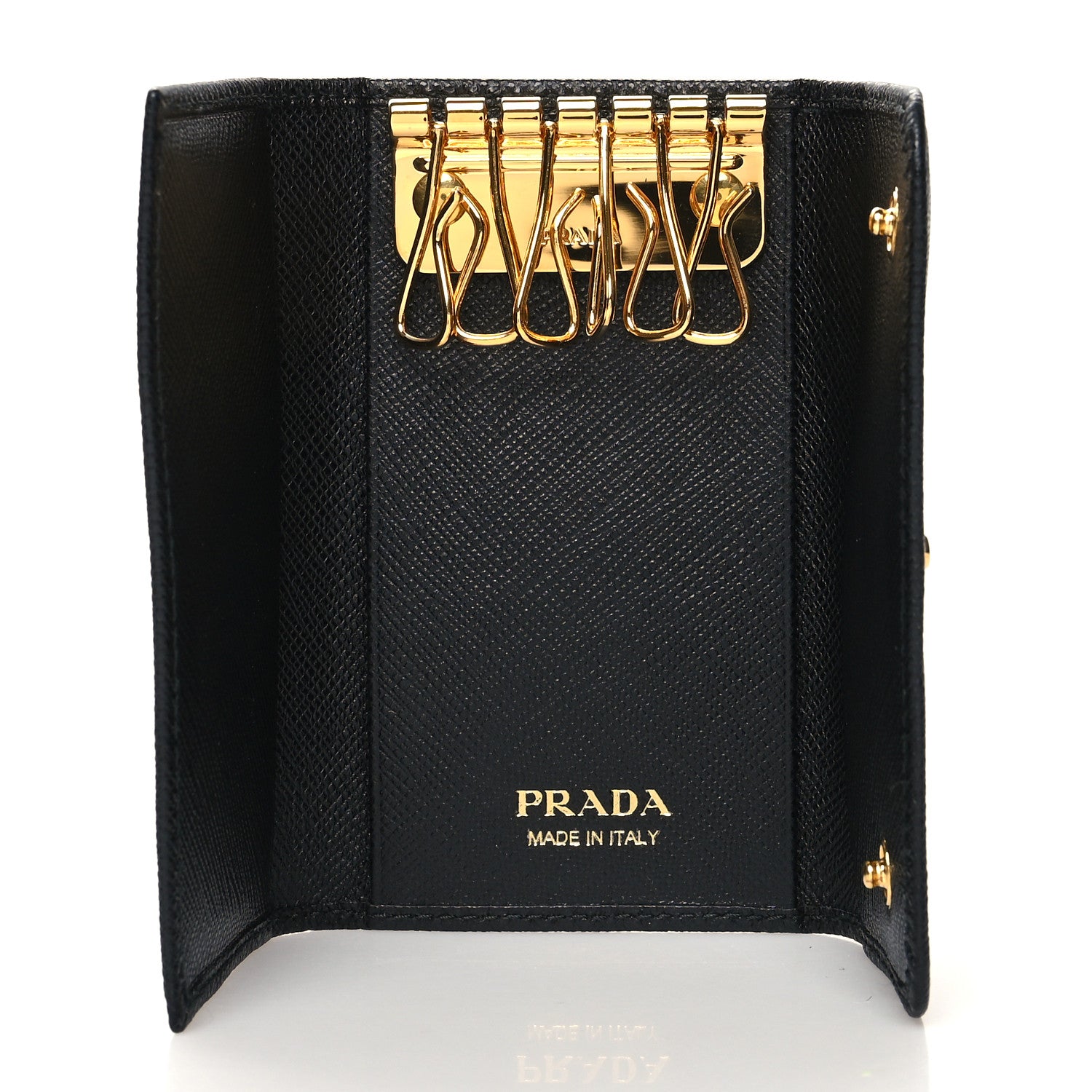 Prada Saffiano Metal 6 Key Holder Nero Black 5 of 8