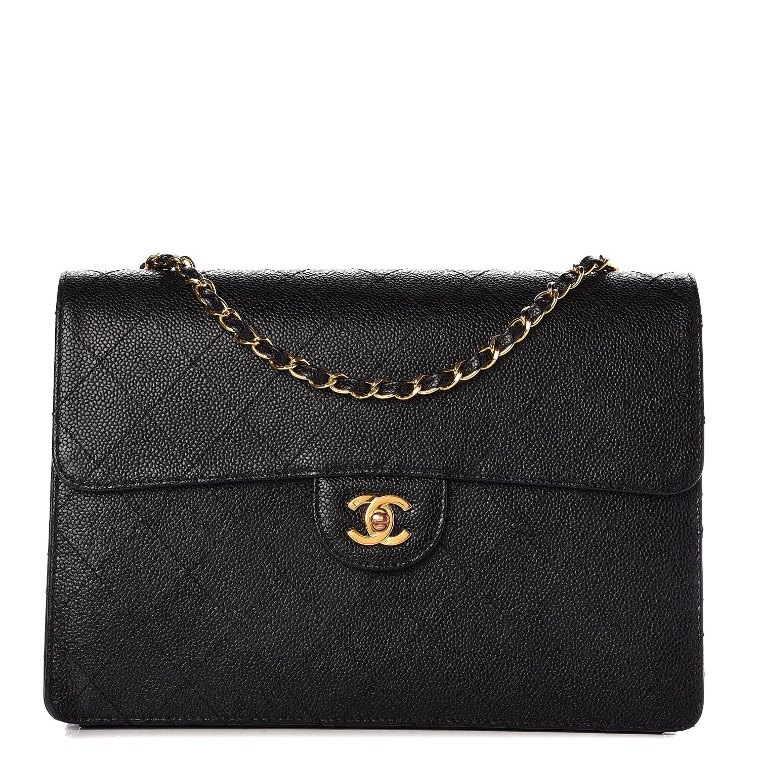 Chanel Caviar Stitch Jumbo Single Flap Black 1 of 10