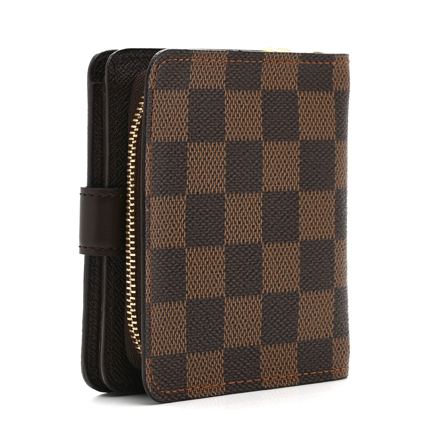 Damier Ebene Zippe Zipped Compact Wallet