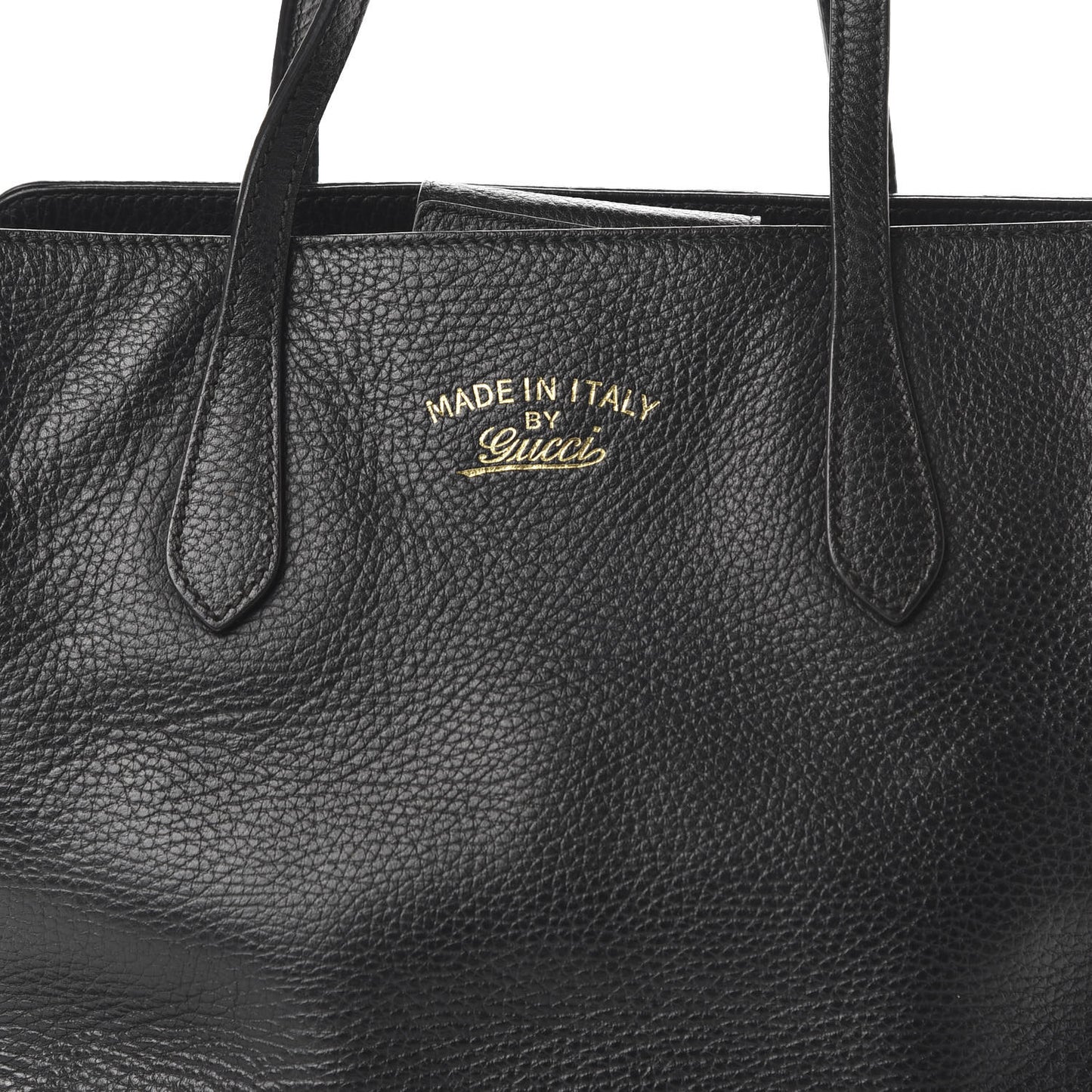 Pebbled Calfskin Small Swing Tote Black