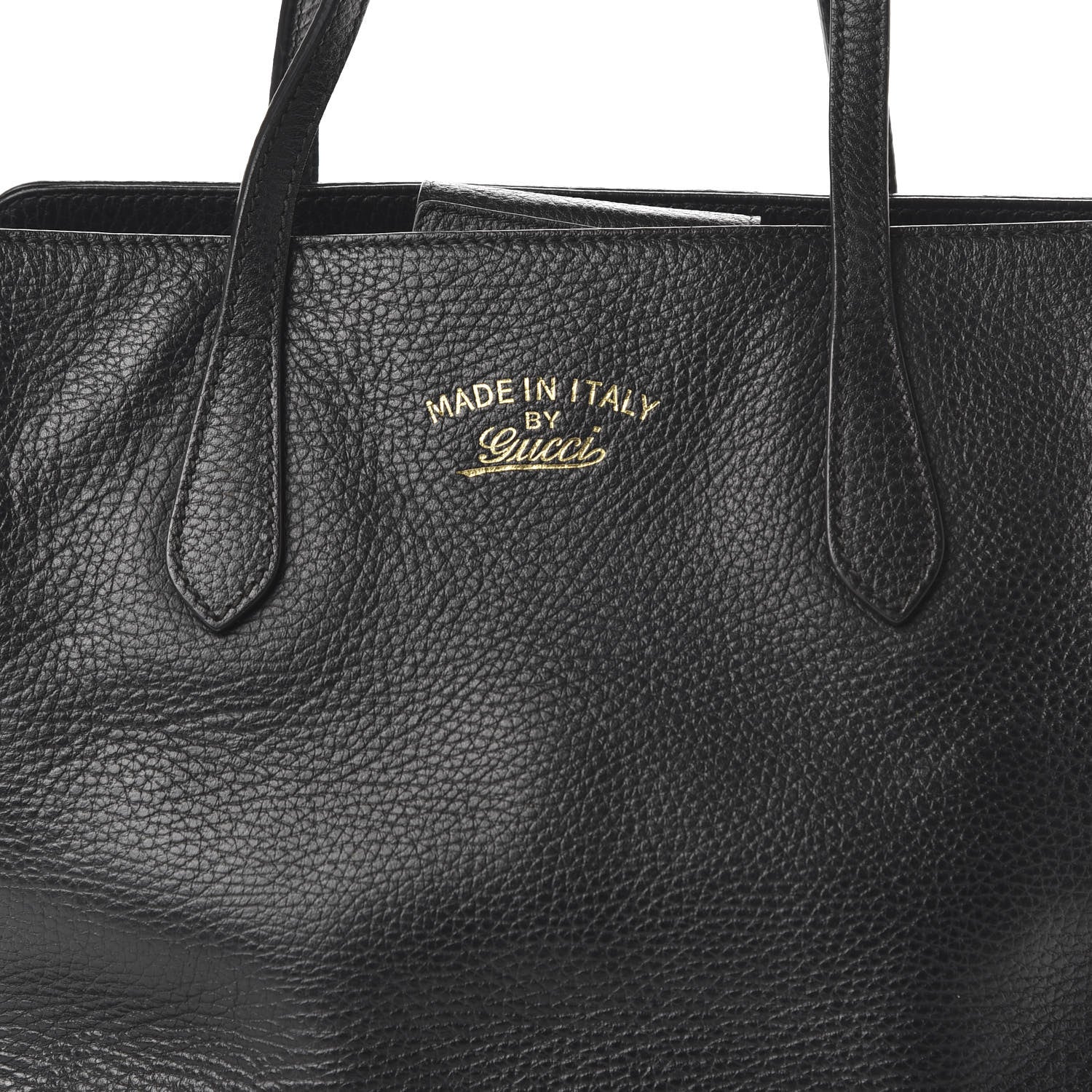 Gucci Pebbled Calfskin Small Swing Tote Black 10 of 10