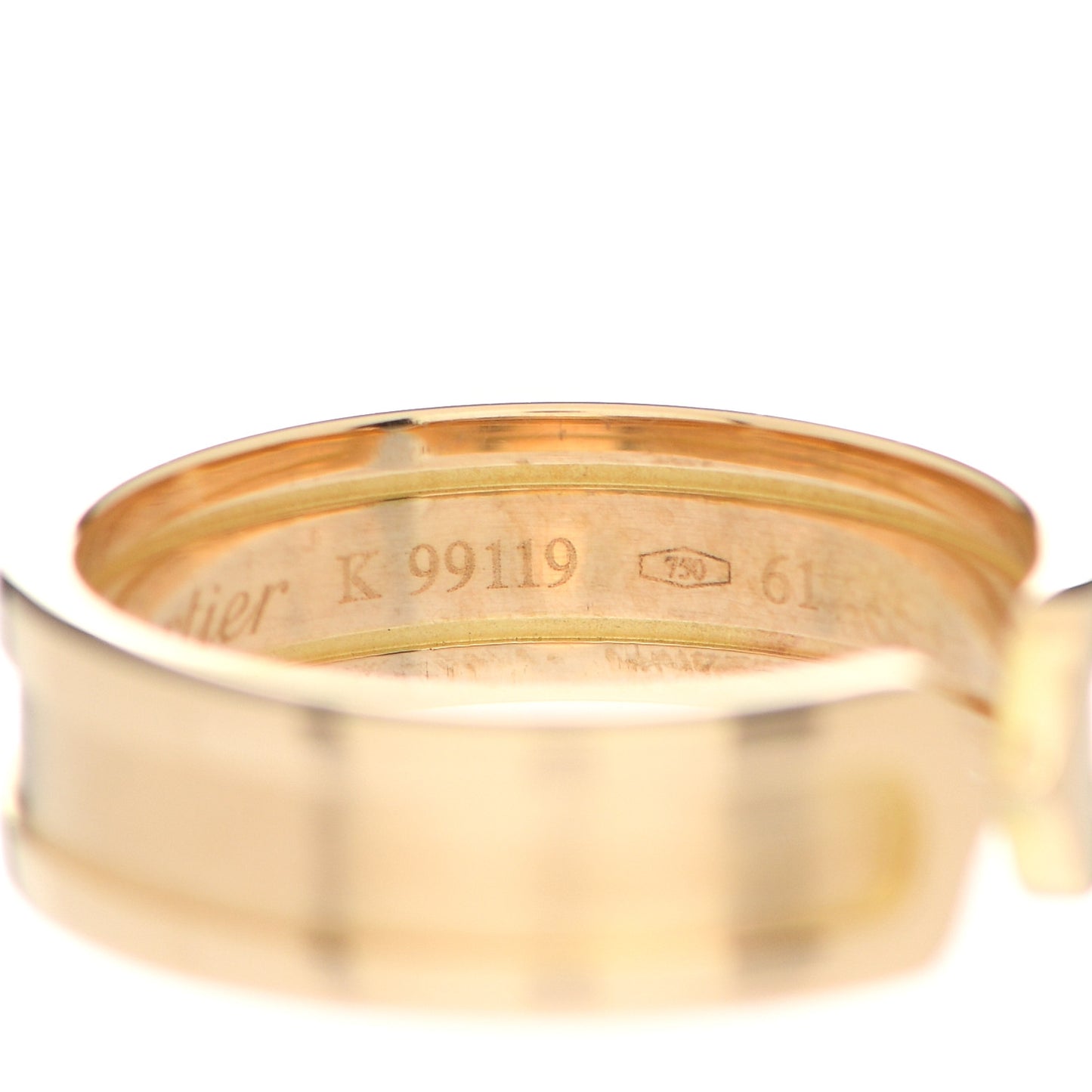 18K Yellow Gold 6.5mm C De Cartier Ring 61 9.5