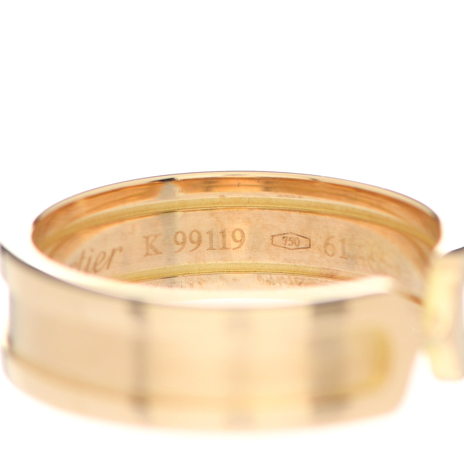 Cartier 18K Yellow Gold 6.5mm C De Cartier Ring 61 9.5 6 of 6