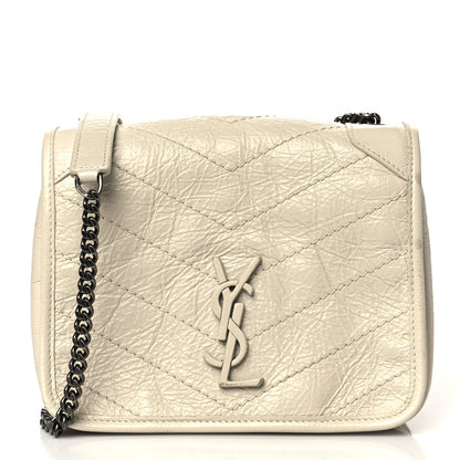 Saint Laurent Crinkled Calfskin Matelasse Monogram Niki Chain Wallet Crema Soft 1 of 11