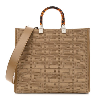 Fendi Technical Fabric Plexiglass FF Medium Fendi Sunshine Shopper Tote Sand 1 of 10