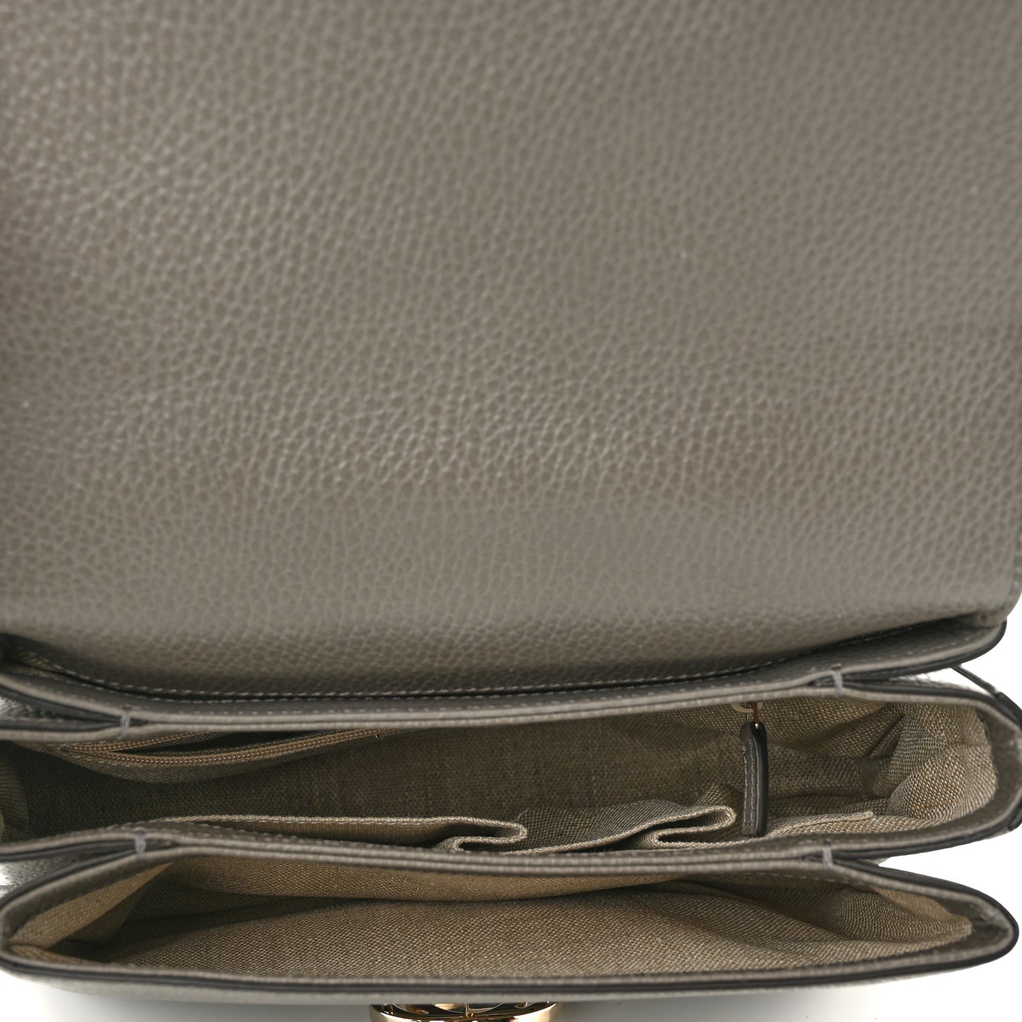 Dollar Calfskin Interlocking G Top Handle Shoulder Bag Loess