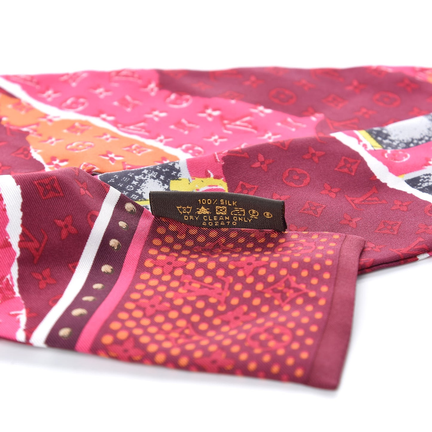 Silk Monogram Wallpaper Bandeau Burgundy