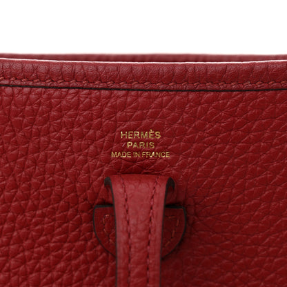 Hermes Taurillon Clemence Evelyne TPM Rouge Grenat 6 of 11