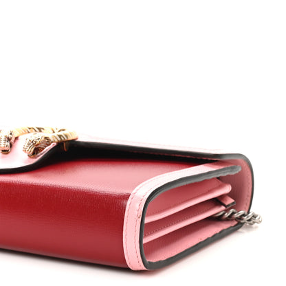 Gucci Azalea Calfskin Enamel Mini Dionysus Chain Wallet New Cherry Red Wild Rose Off White 10 of 11