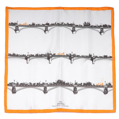 Hermes Silk L Air De Paris Pocket Square Scarf 2 of 5