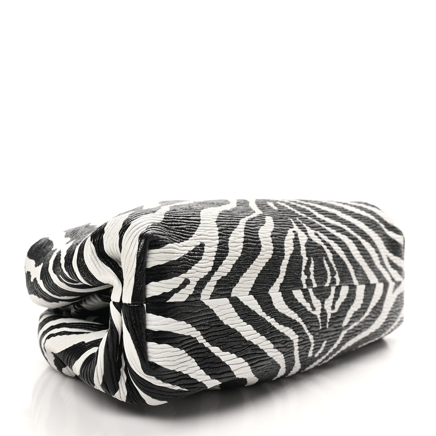 Bottega Veneta Nappa Zebra Print The Pouch Oversized Clutch White Black 4 of 9