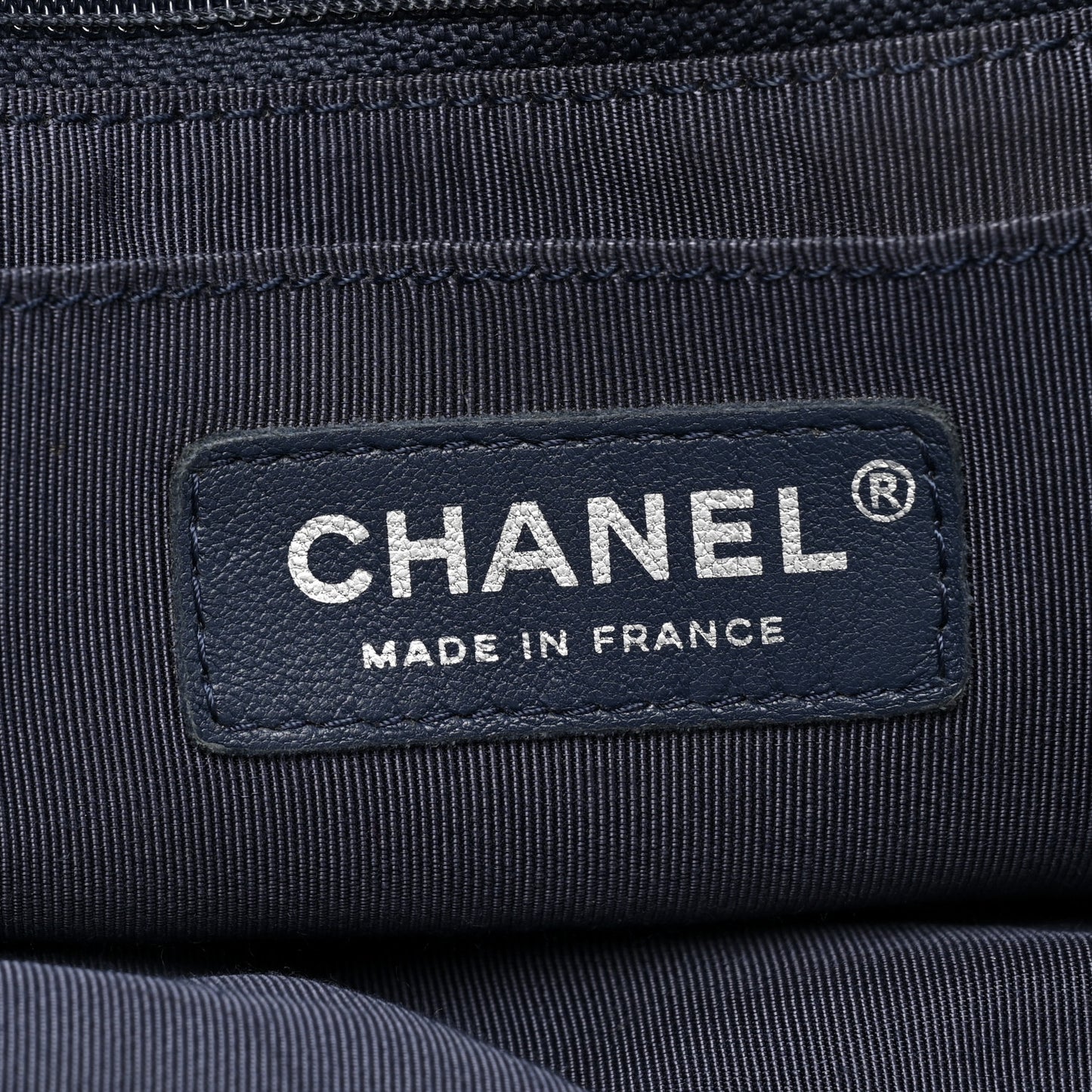 Lambskin Quilted CC Chain Drawstring Tote Blue