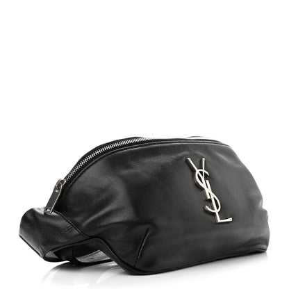 Saint Laurent Calfskin Monogram Belt Bag Black 4 of 12